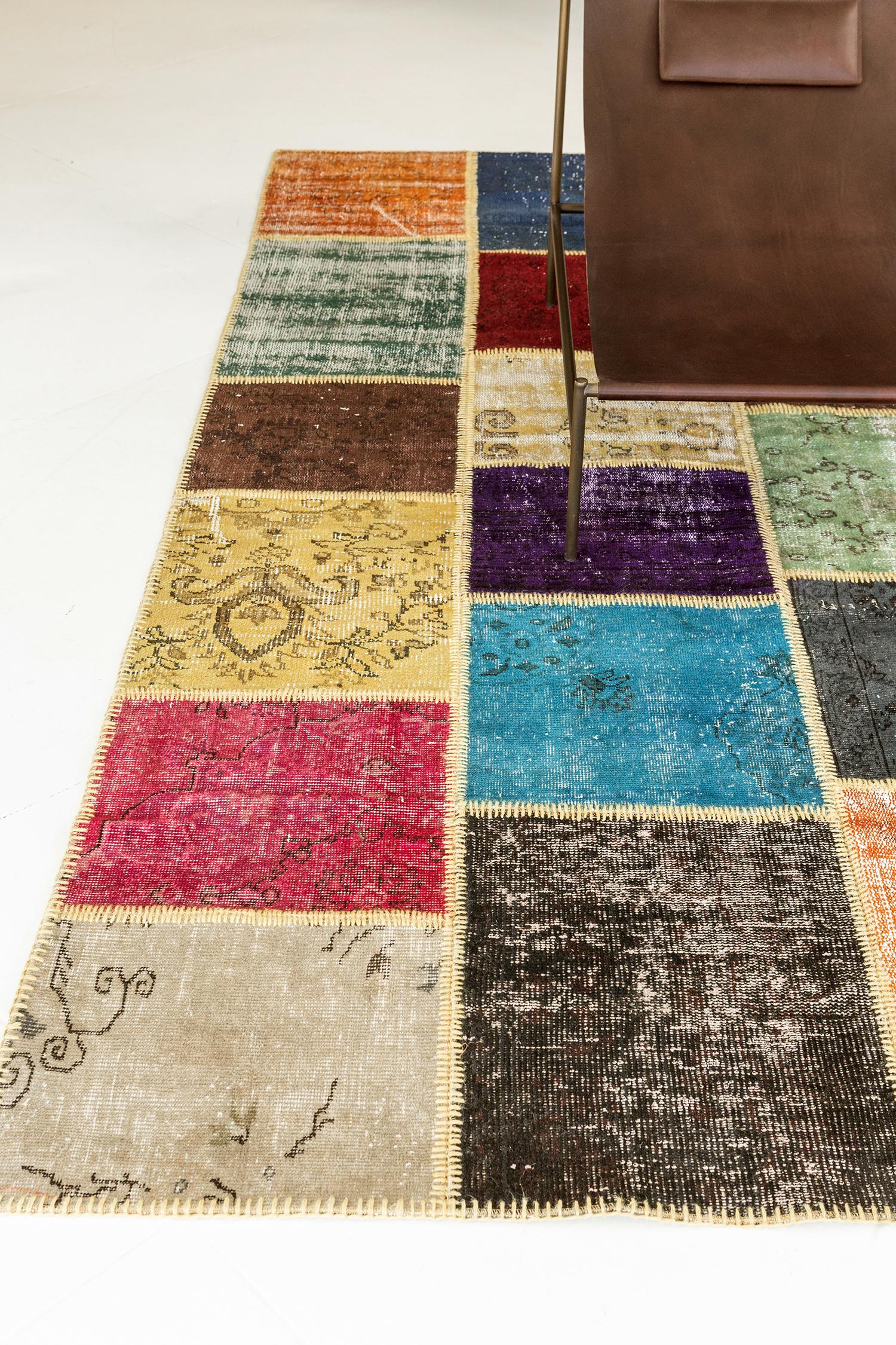 Vintage Turkish Patchwork Rug For Sale 2