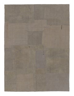 Vintage Turkish Patchwork Rug, in Brown, Gray and Charcoal Hues - Rug & Kilim