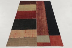 Vintage Turkish Patchwork Rug with Bold Geometry in Multicolour - Rug & Kilim