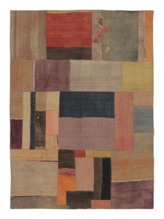 Vintage Turkish Patchwork Rug with Multicolor Geometric Design - Rug & Kilim