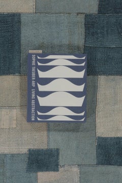 Vintage Turkish Patchwork Runner Geometrisches Design in Blautönen - Rug & Kilim
