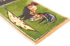 Vintage Turkish Pictorial Rug with Animals and Folk Art French Country Style