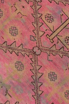 Vintage Turkish Pink Sivas Wide Runner Rug, All-Over Field