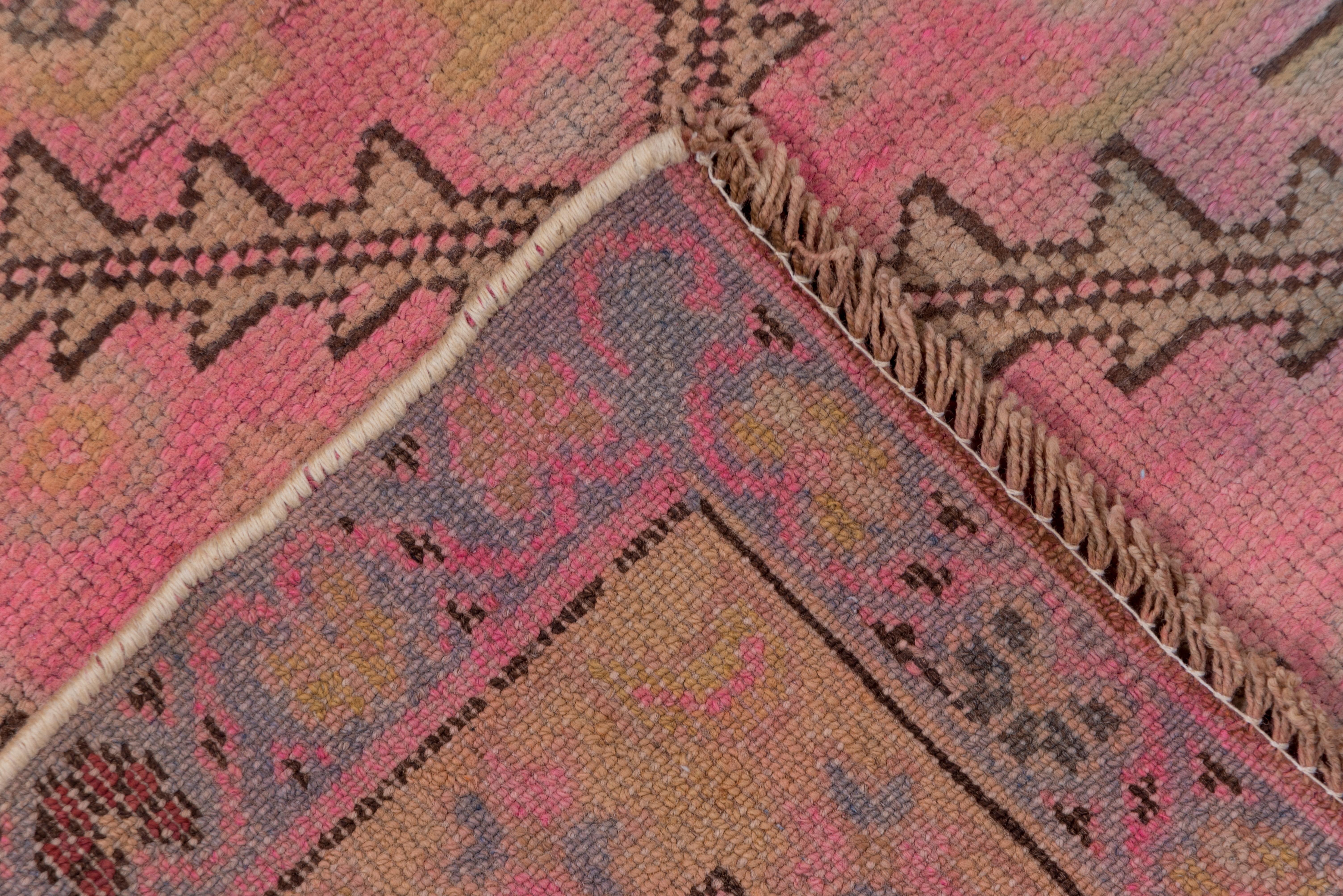 Mid-20th Century Vintage Turkish Pink Sivas Wide Runner Rug, All-Over Field For Sale