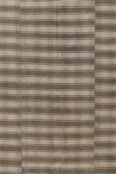 Vintage Turkish Plaid Flatweave Rug