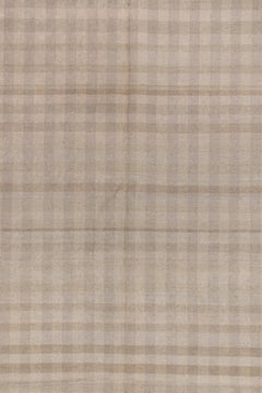 Vintage Turkish Plaid Kilim Rug