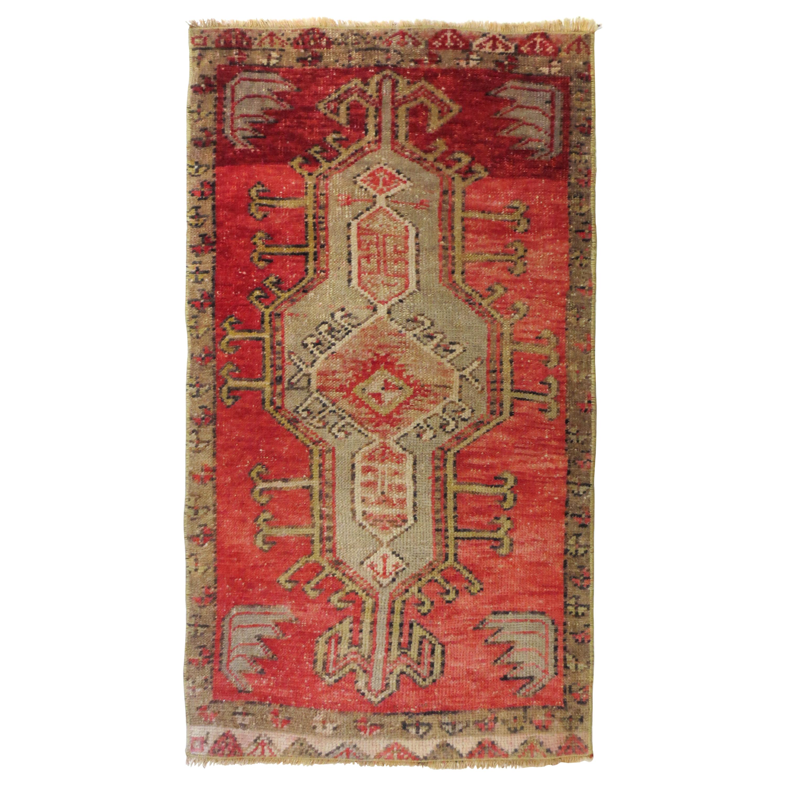 Vintage Turkish Red Rug