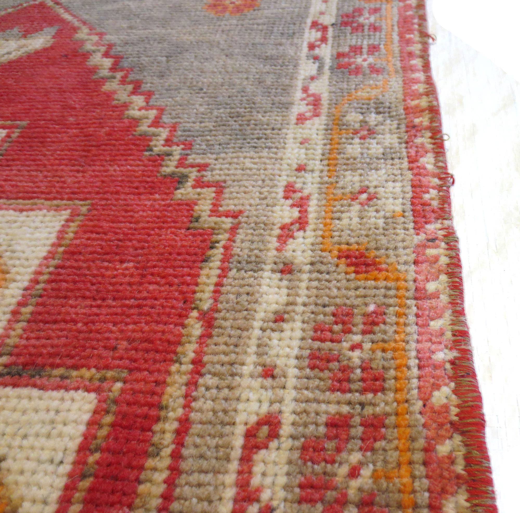 Hand-Woven Vintage Turkish Red Runner For Sale