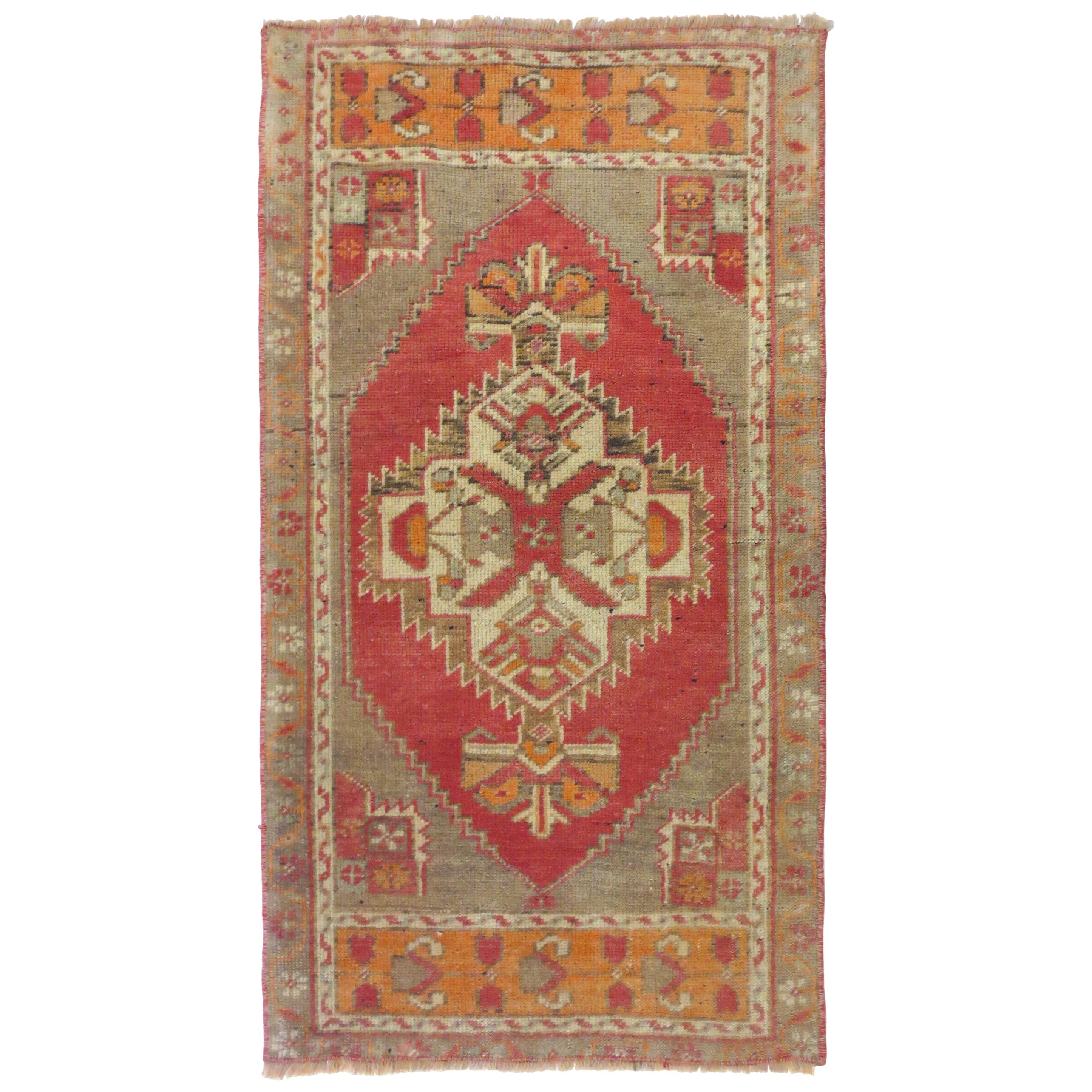 Vintage Turkish Red Runner For Sale