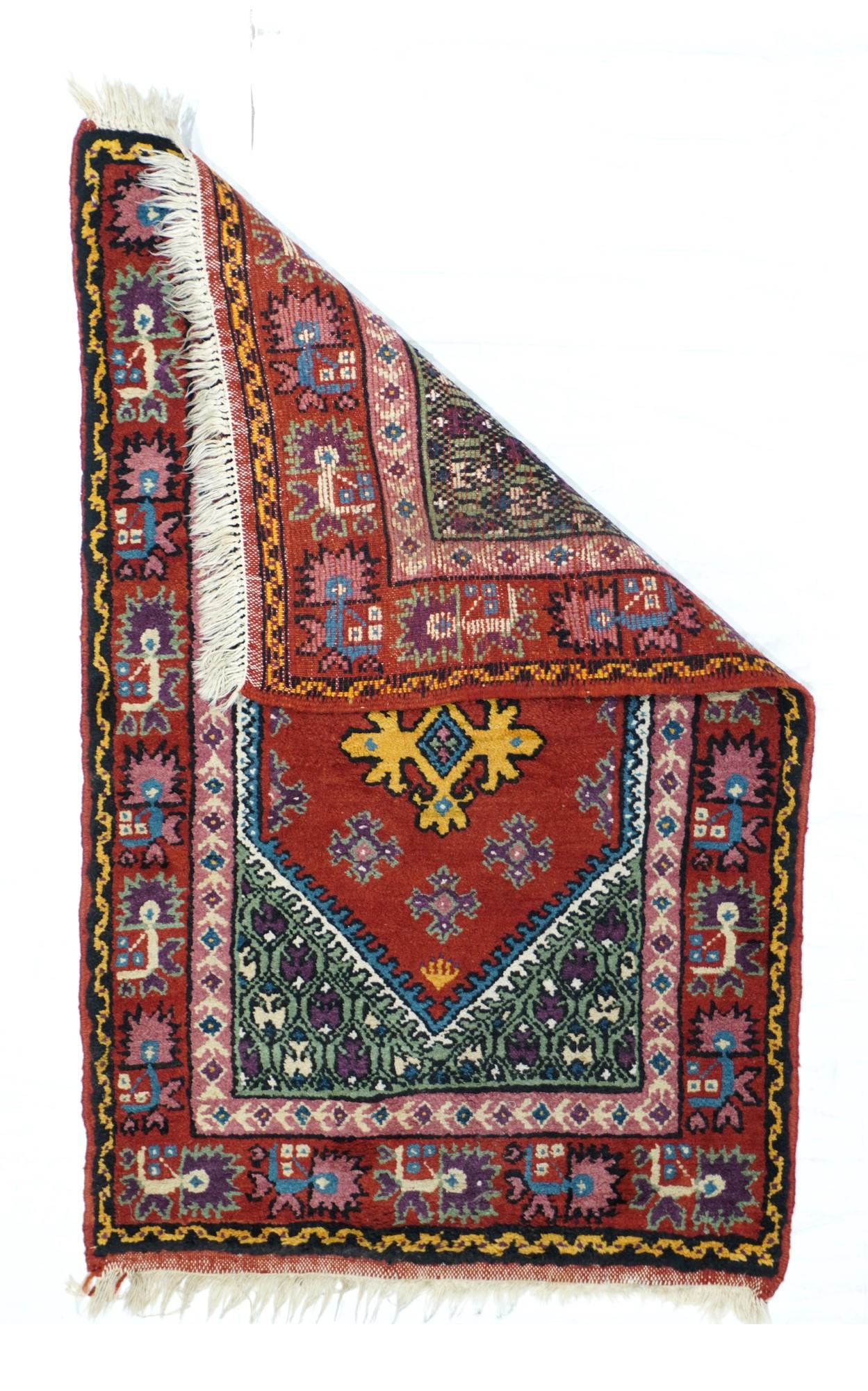Vintage Turkish rug, measures: 2'6'' x 4'.