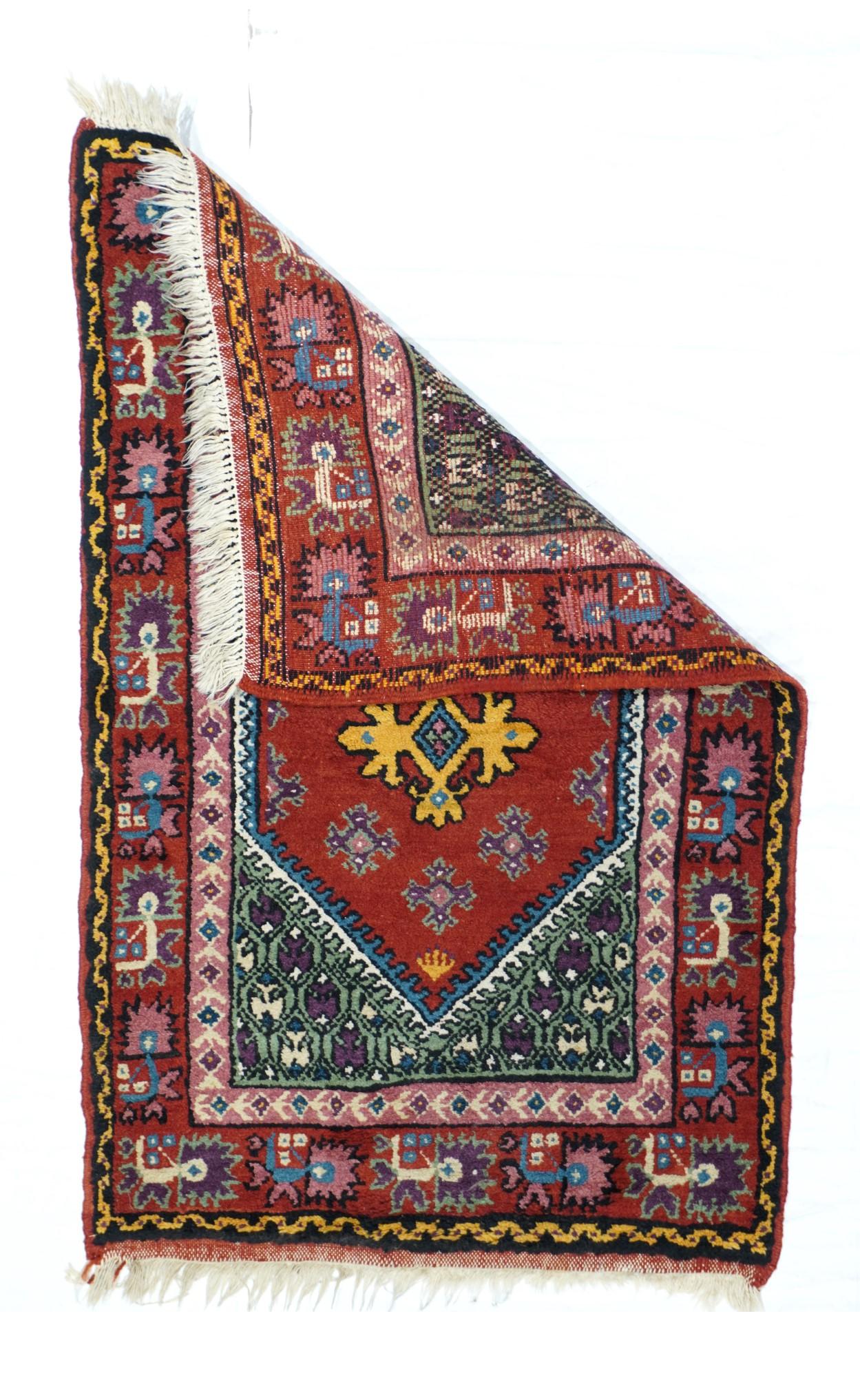 Türkischer Vintage-Teppich, Maße: 2'6'' x 4'.