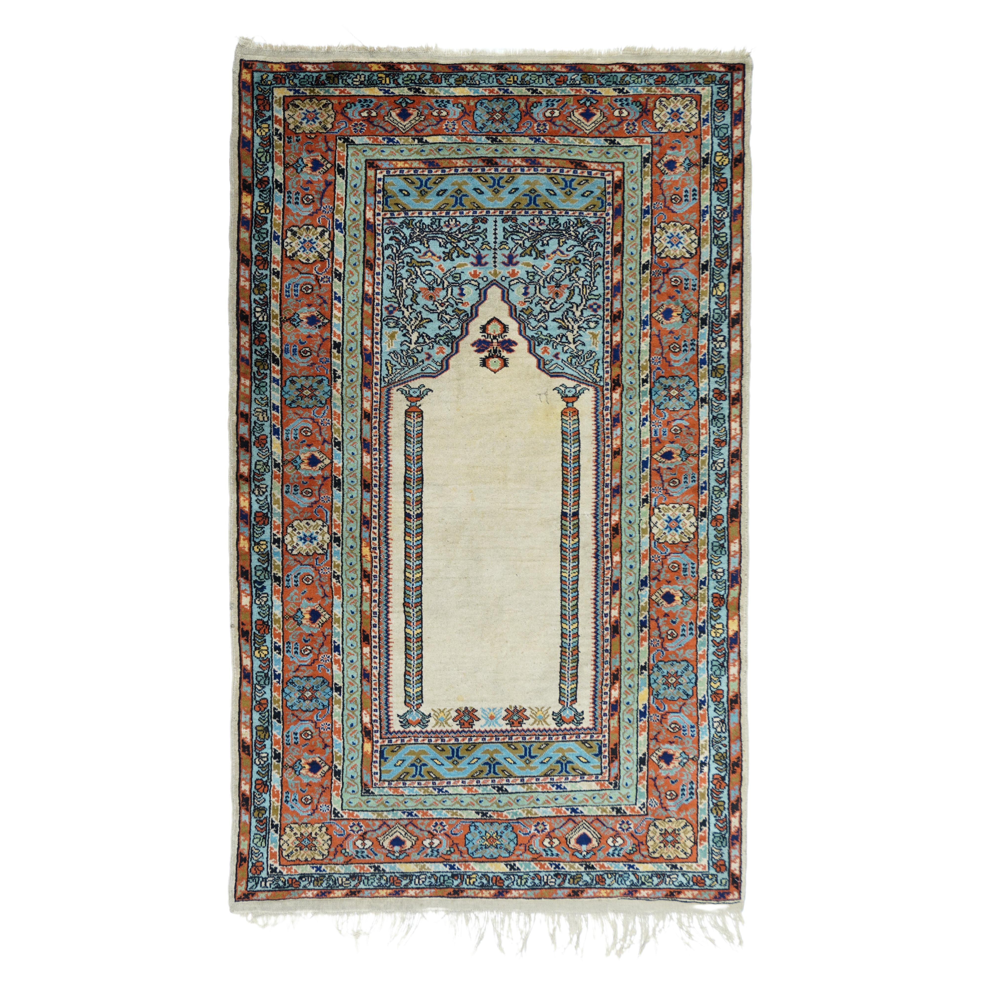 Türkischer Teppich im Vintage-Stil 4'1'' x 6'7'' im Angebot