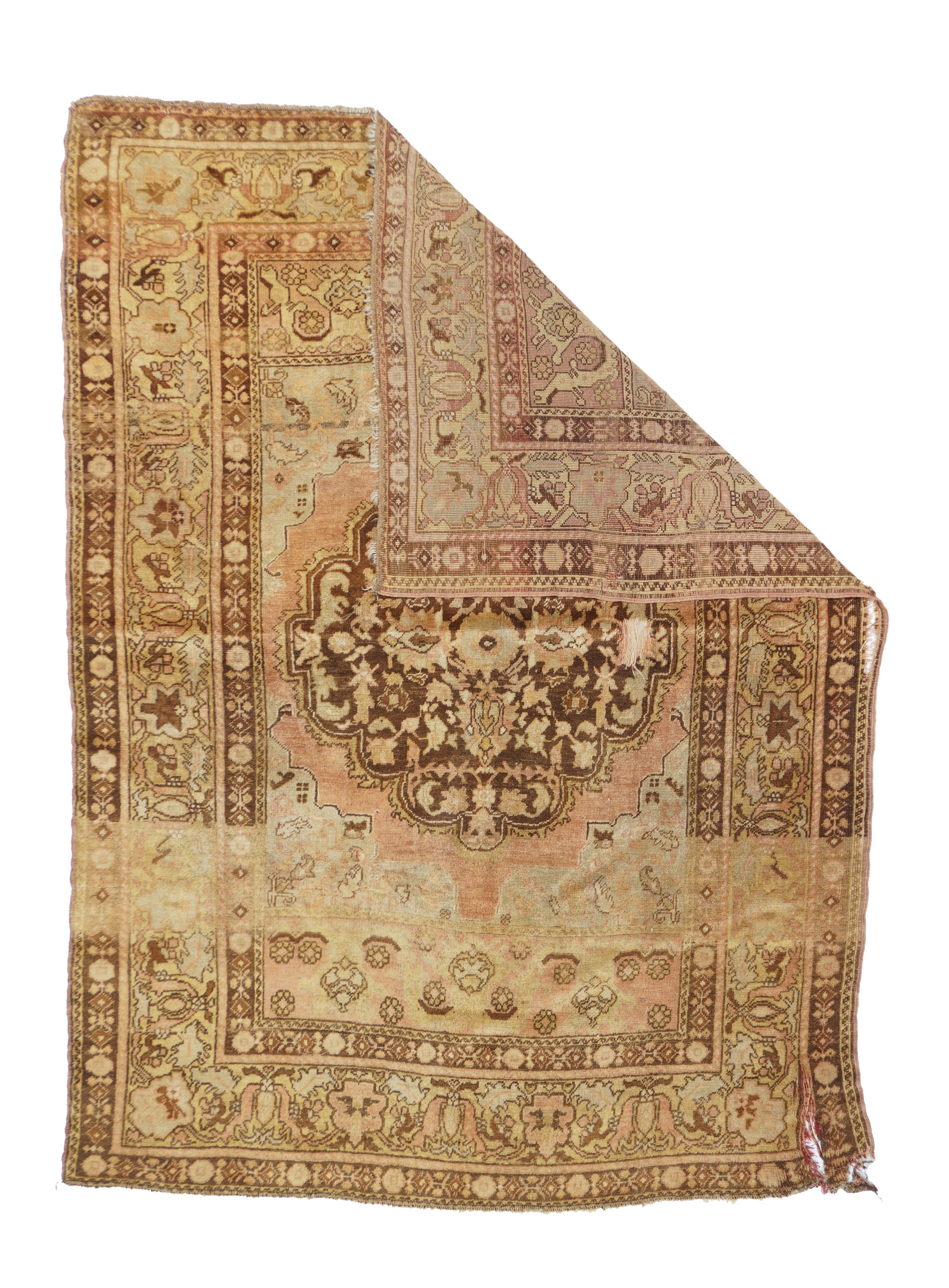Vintage Turkish Rug 4'6'' x 6'5''. The carpets, scatters, runners, long rugs and bags of the towns, villages and tribes of Anatolia, including: Oushak, Ghiordes, Kula, Ladik, Hereke, Konya, Melas, Bergama, Sivas, Kayseri and Yuruk. Enormous range of