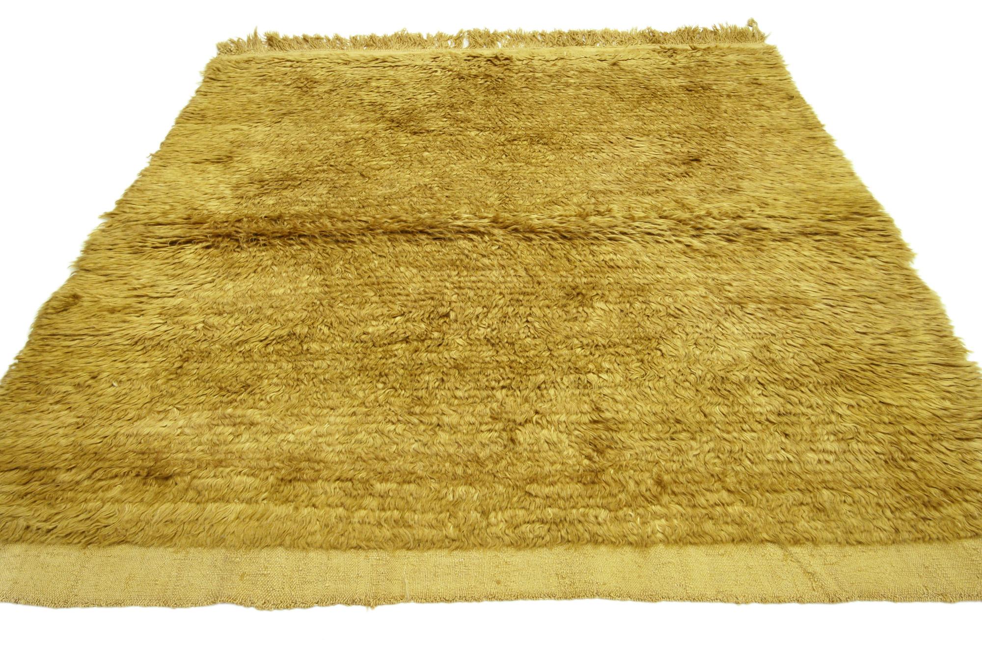 Bohème Tapis turc Tulu Angora doré des années 1960 en vente