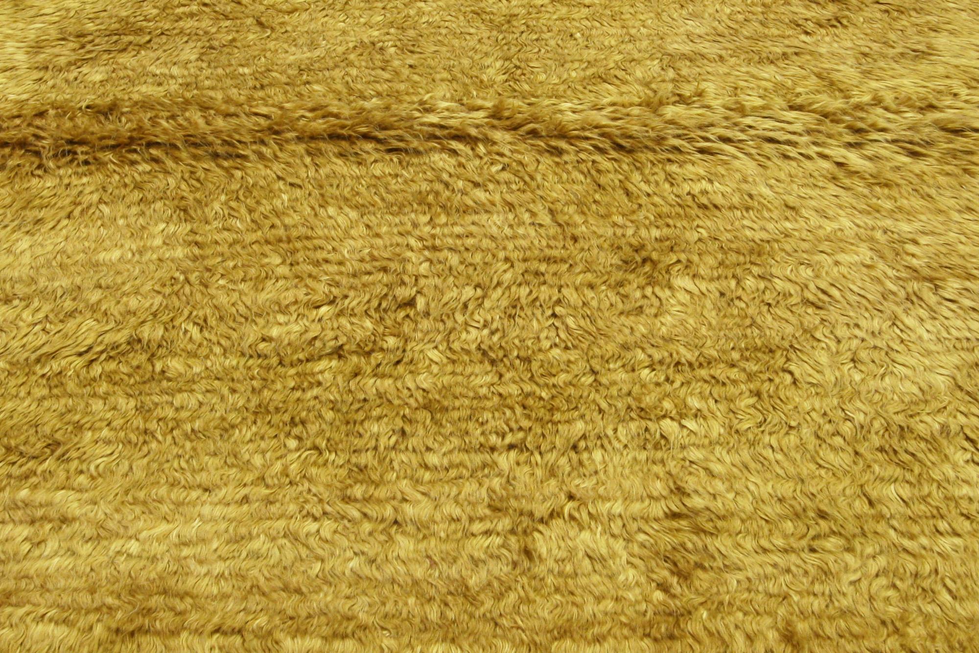 Noué à la main Tapis turc Tulu Angora doré des années 1960 en vente