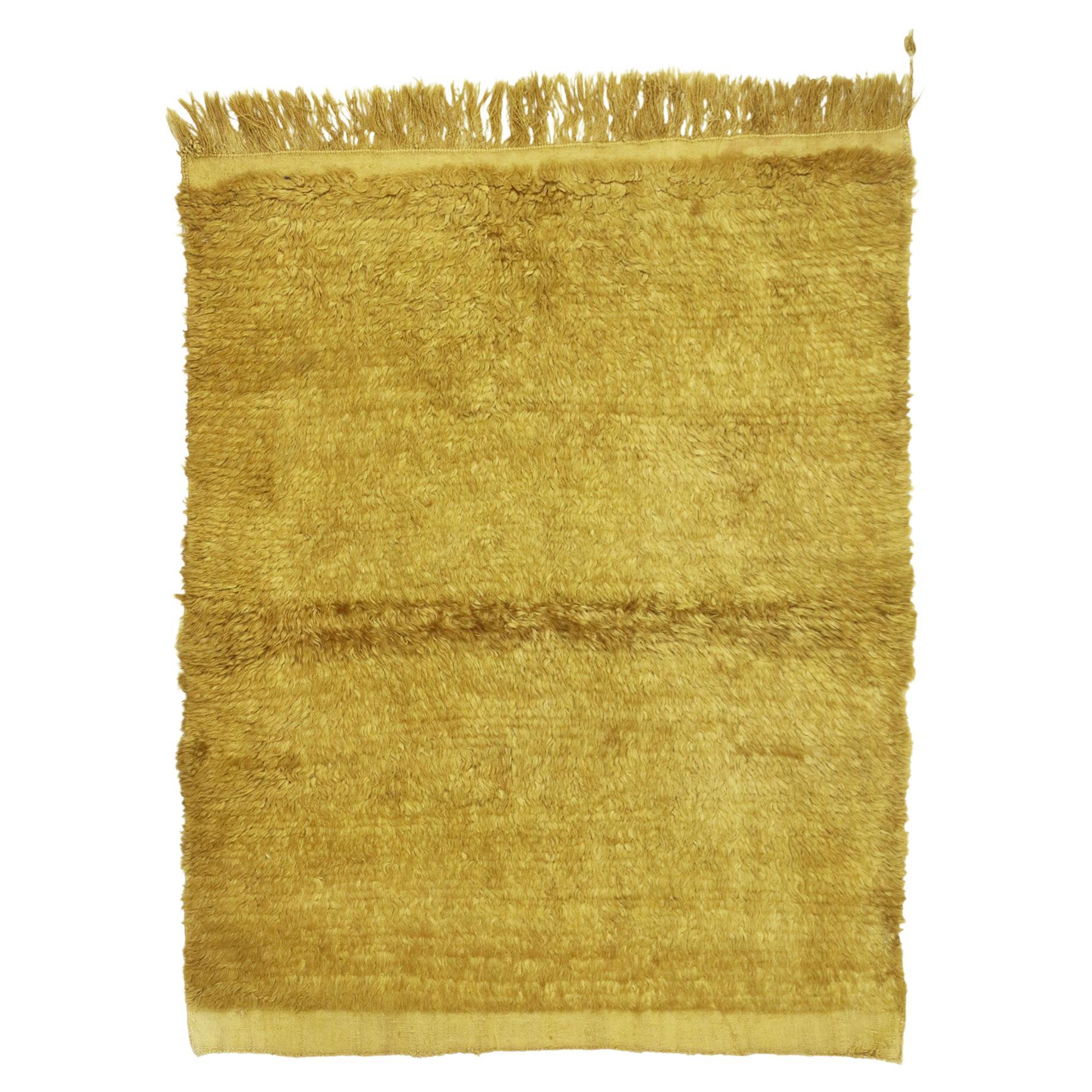 1960's Golden Turkish Tulu Angora Carpet