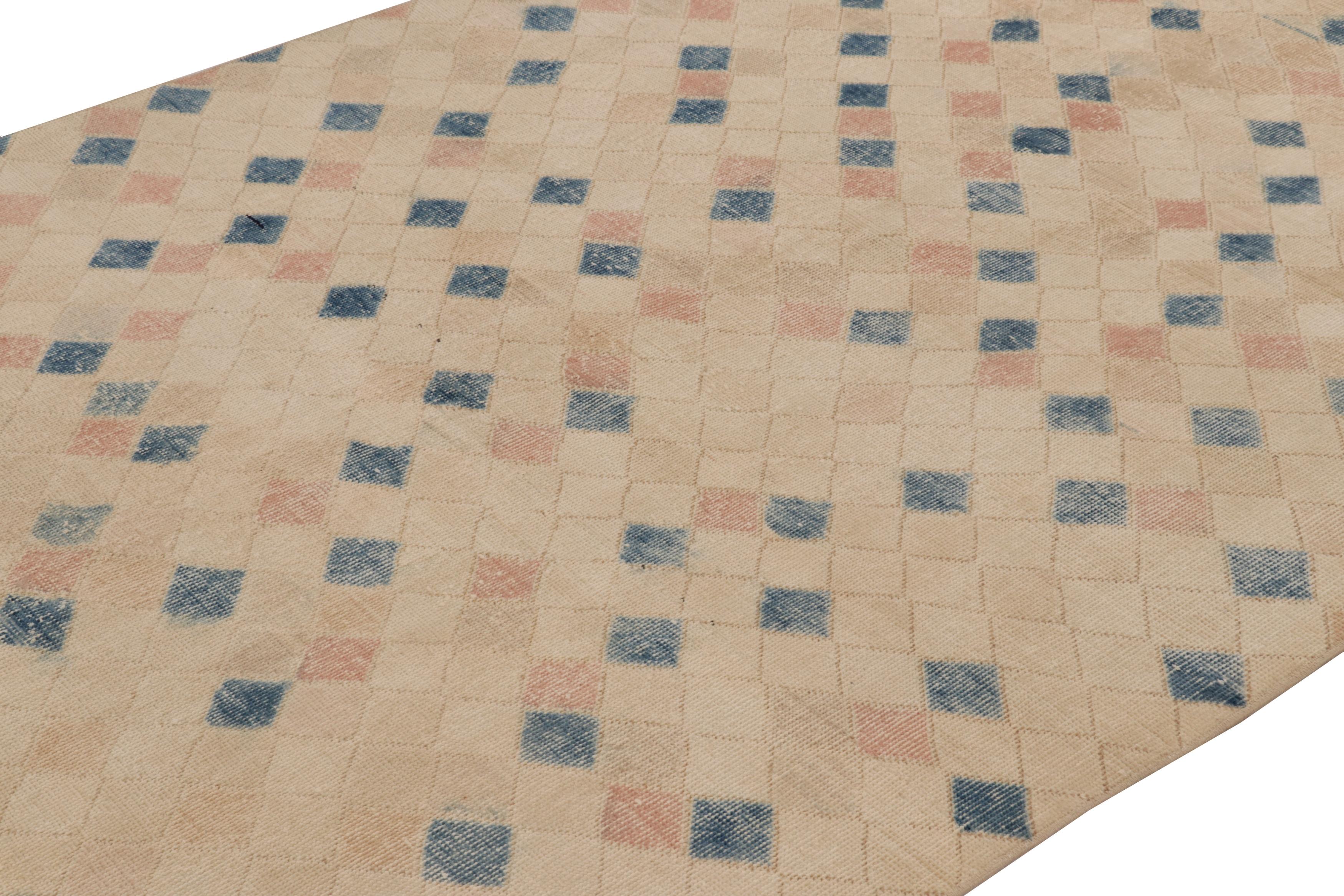 Türkischer Vintage-Teppich, Beige und Gold mit geometrischen Mustern - Rug & Kilim im Zustand „Gut“ im Angebot in Long Island City, NY