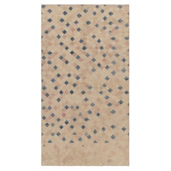 Vintage Turkish Rug, Beige and Gold with Geometric Patterns – Rug & Kilim