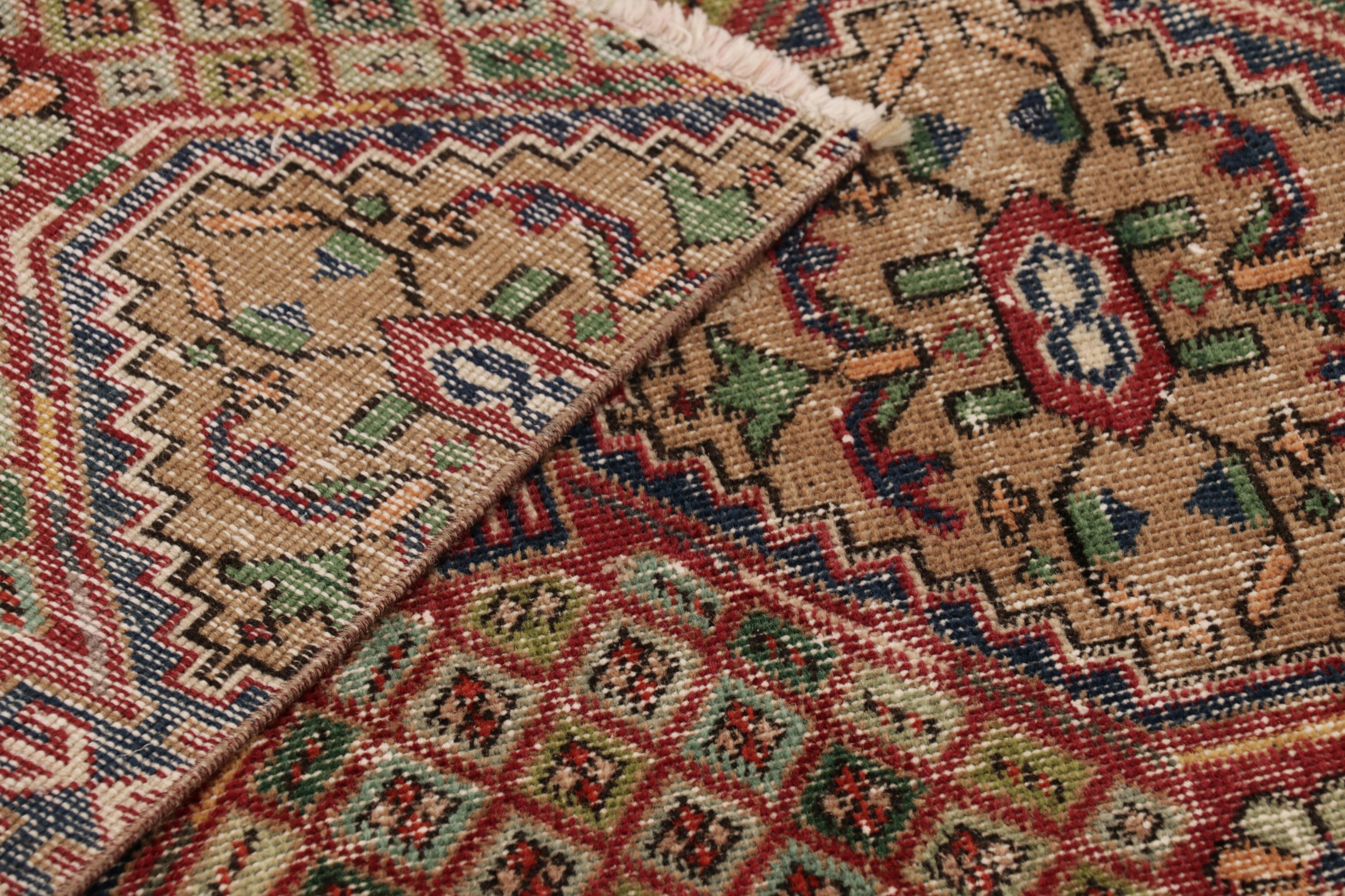 Tappeto turco vintage, beige-marrone con medaglioni floreali - Rug & Kilim in vendita 1