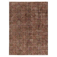 Türkischer Vintage-Teppich, Beige-Braun mit floralen Medaillons - Rug & Kilim