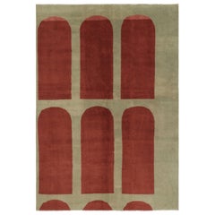 Vintage Turkish Rug, Beige with Warm Red Architectural Patterns - Rug 
Kilim