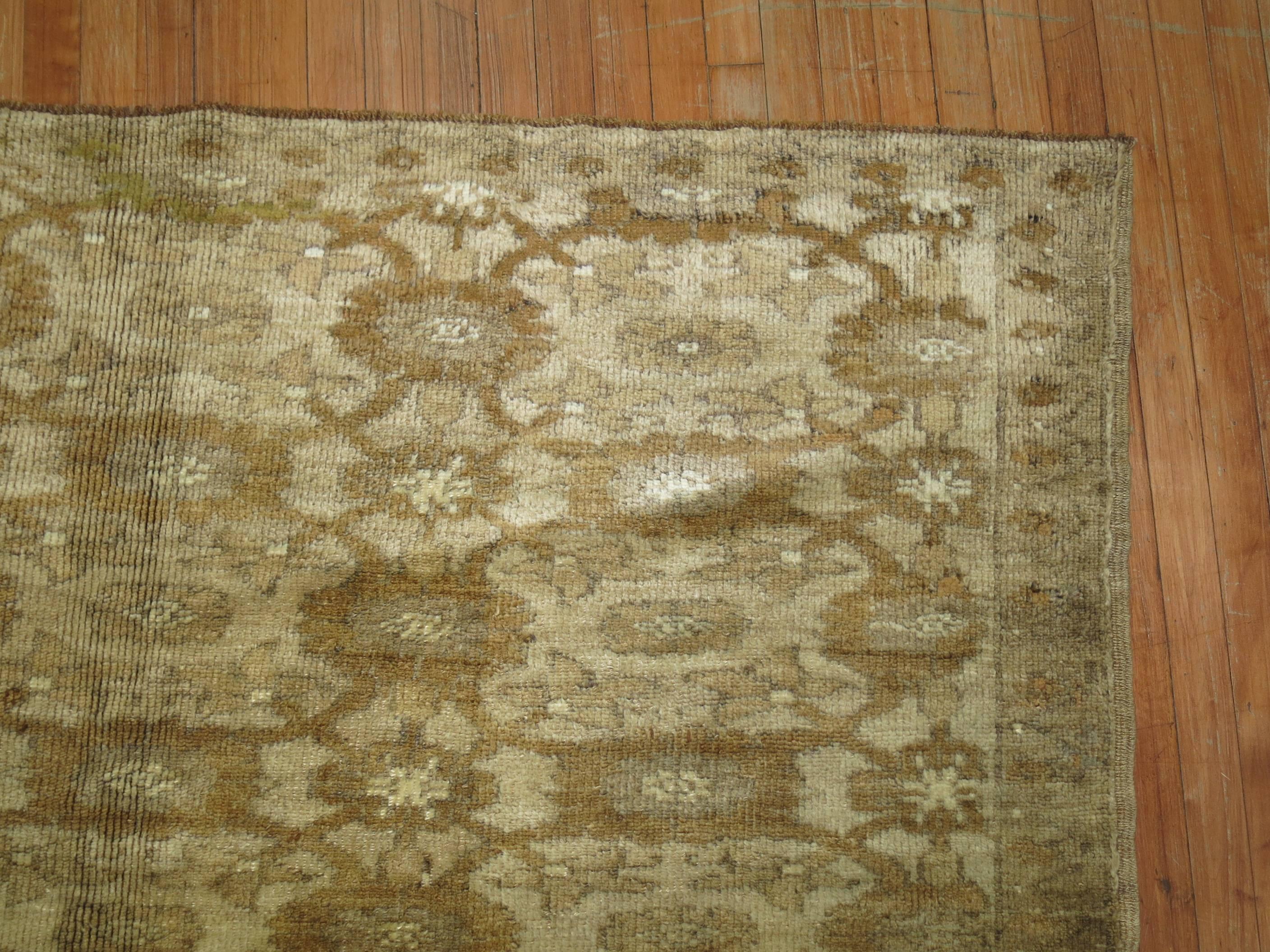 Wool Brown Vintage Turkish Rug  For Sale