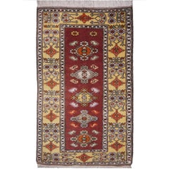 Retro Turkish Rug Hand-Knotted