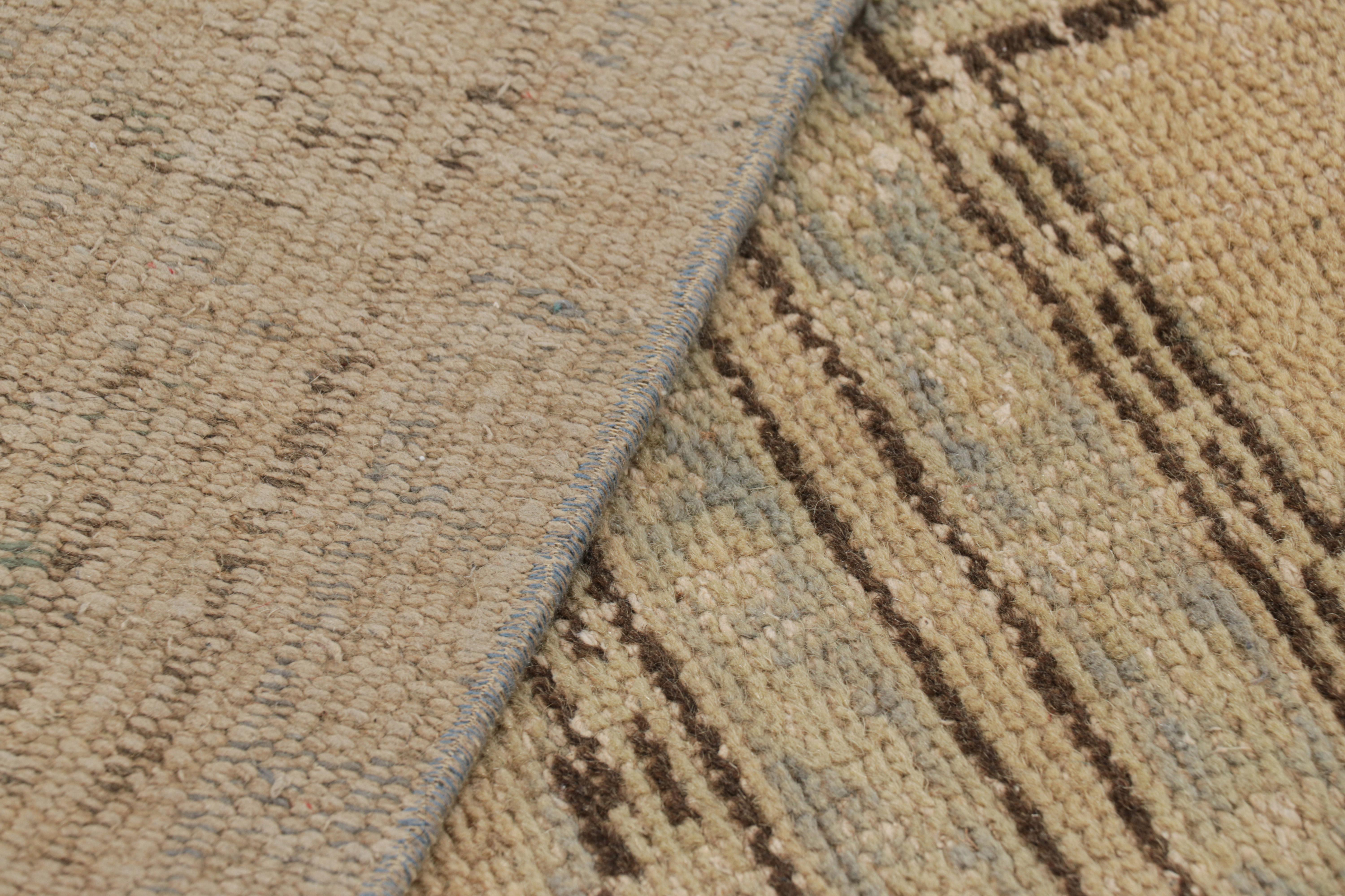 Vintage Turkish Rug in Beige-Brown, with Saf Mihrab Patterns, from Rug & Kilim For Sale 1