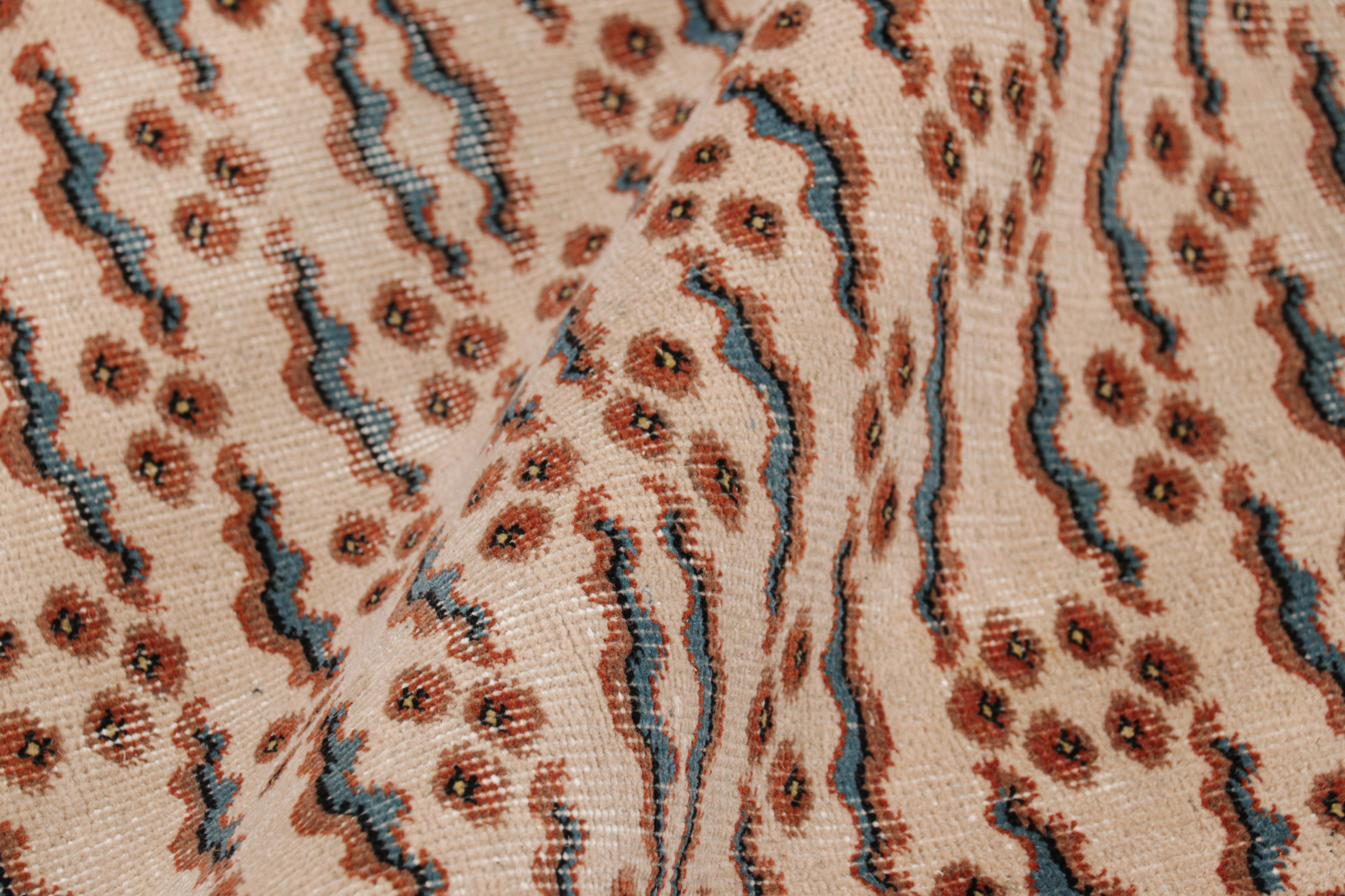 Türkischer Vintage-Teppich in Beige mit bunten Chintamani-Mustern, von Rug & Kilim (Wolle) im Angebot