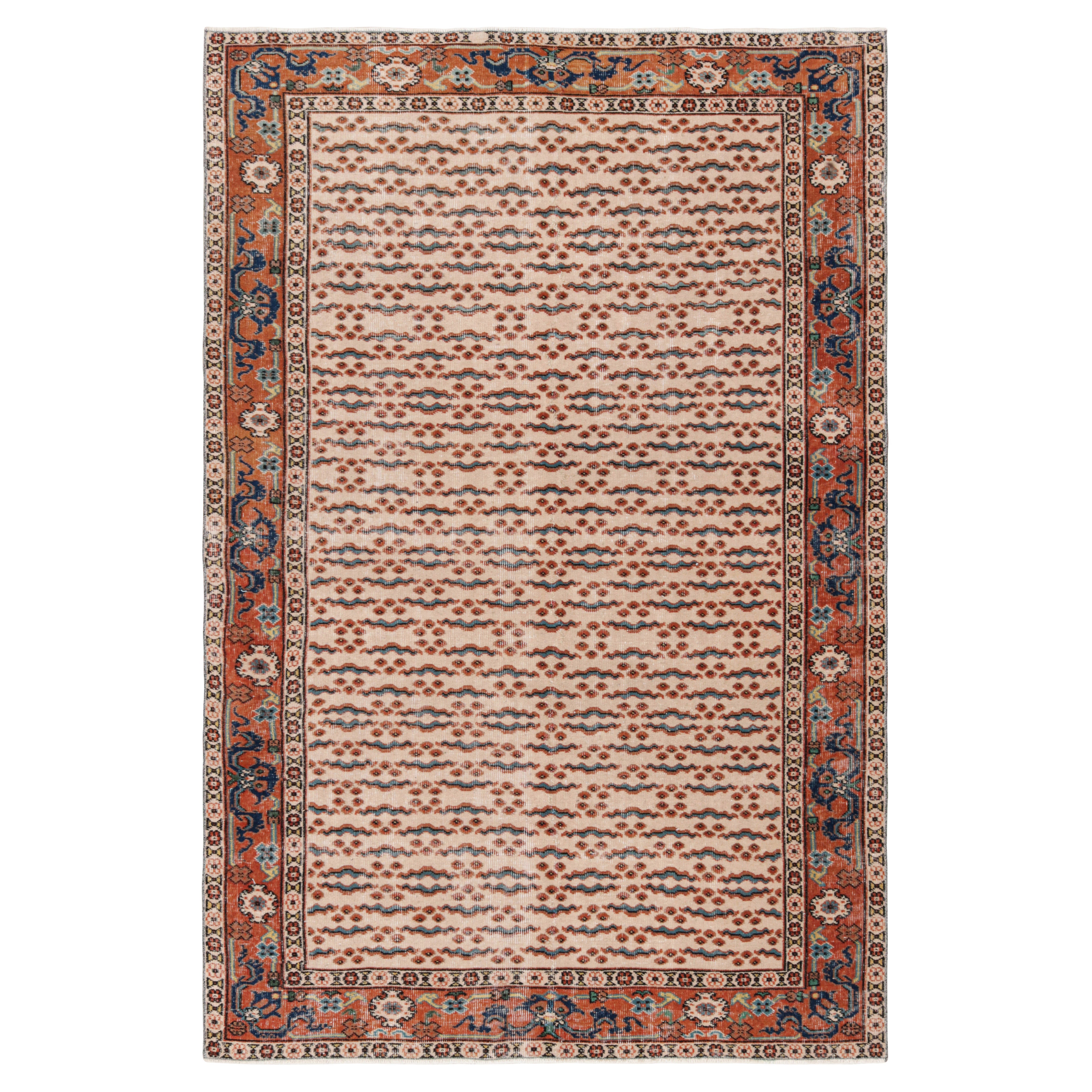 Türkischer Vintage-Teppich in Beige mit bunten Chintamani-Mustern, von Rug & Kilim im Angebot