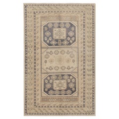 Türkischer Vintage-Teppich in Beige mit Medaillon und geometrischem Muster von Rug & Kilim
