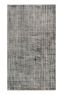 Tapis turc vintage à motifs noirs et blancs, de Rug & Kilim