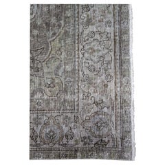Türkischer Vintage-Teppich in Blau, Braun und Grau