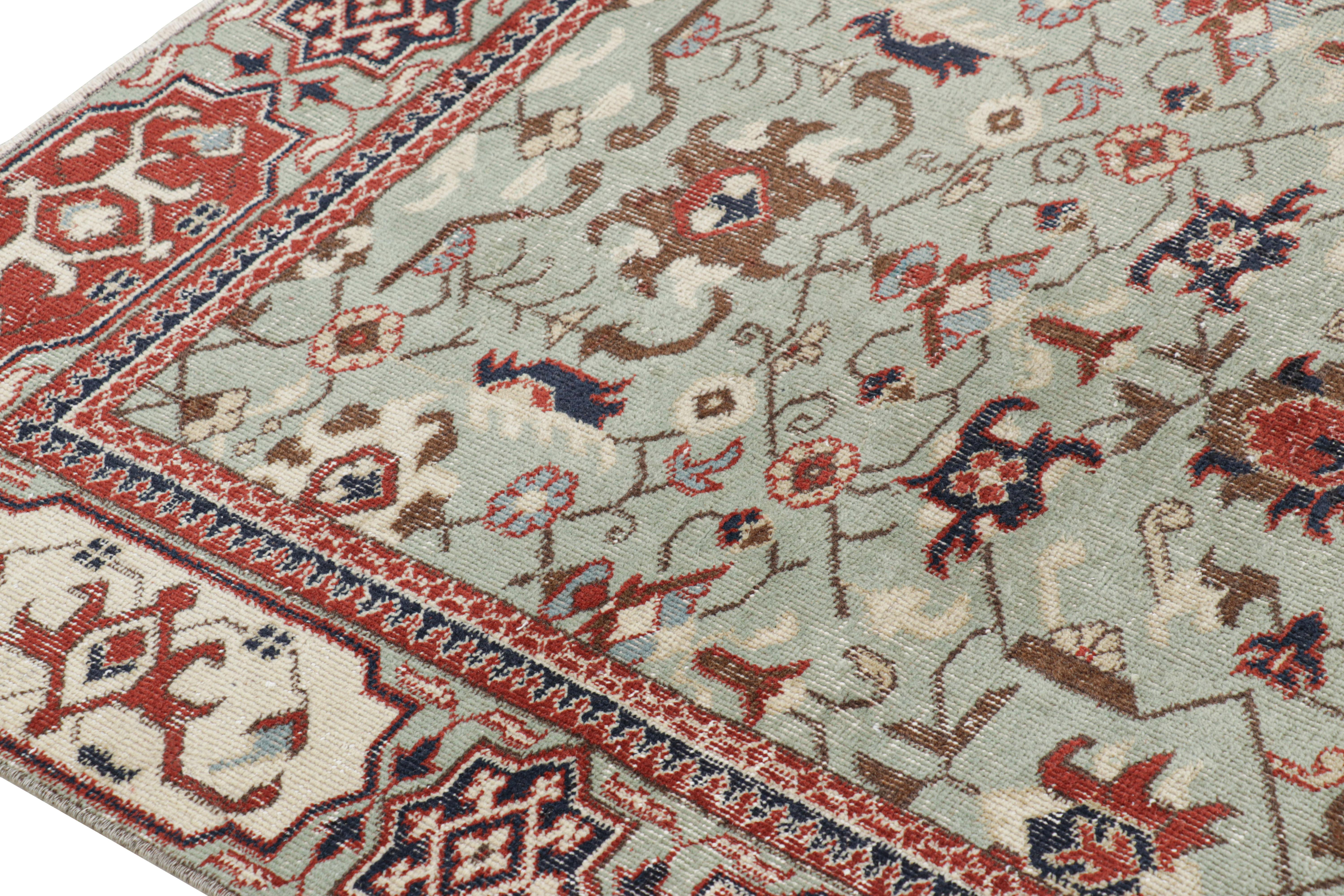 Türkischer Vintage-Teppich in Blau mit bunten geometrischen Mustern, von Rug & Kilim (Handgeknüpft) im Angebot