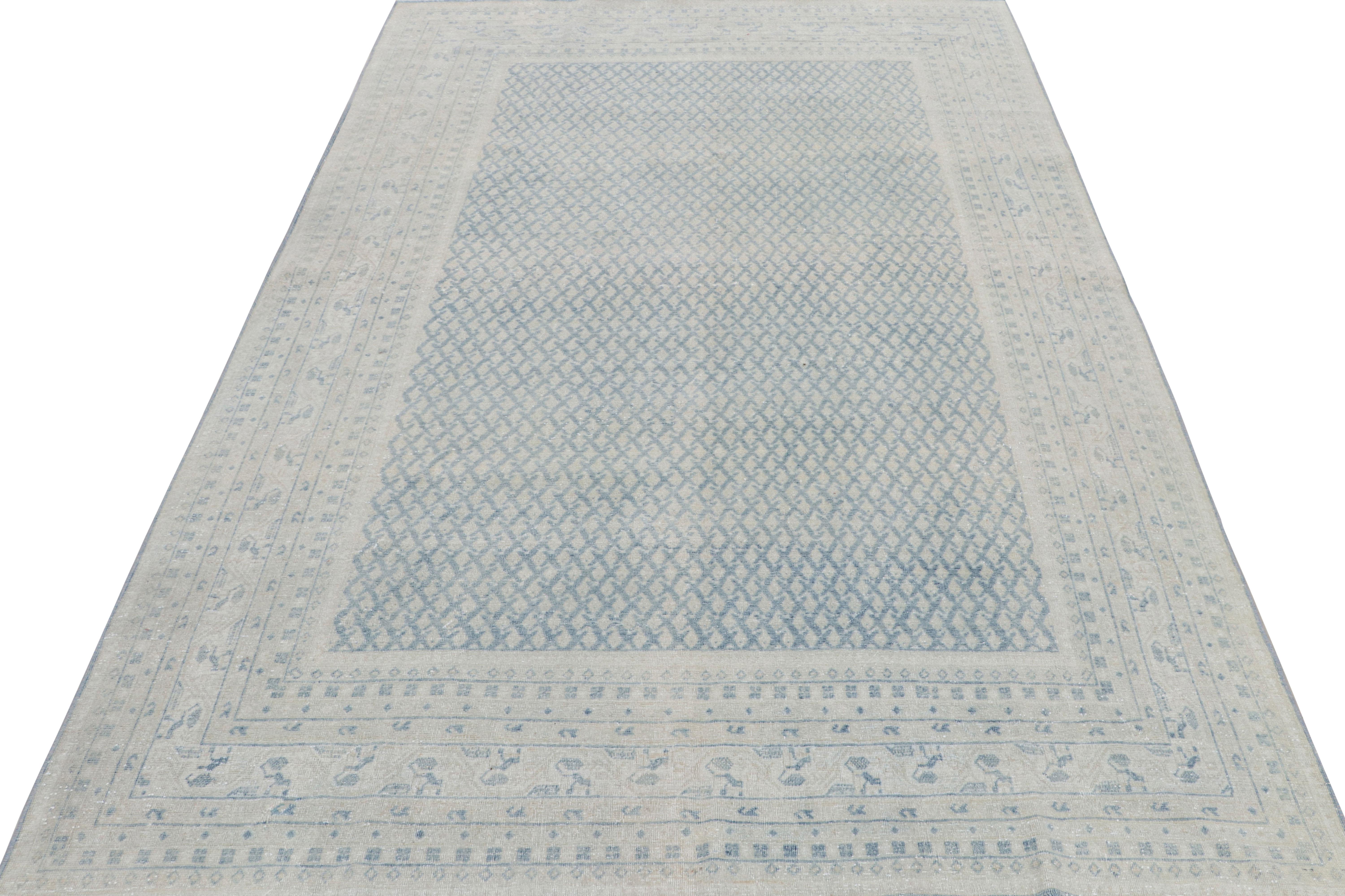 Türkischer Vintage-Teppich in Blau mit geometrischem Paisleymuster, von Rug & Kilim (Ende des 20. Jahrhunderts) im Angebot