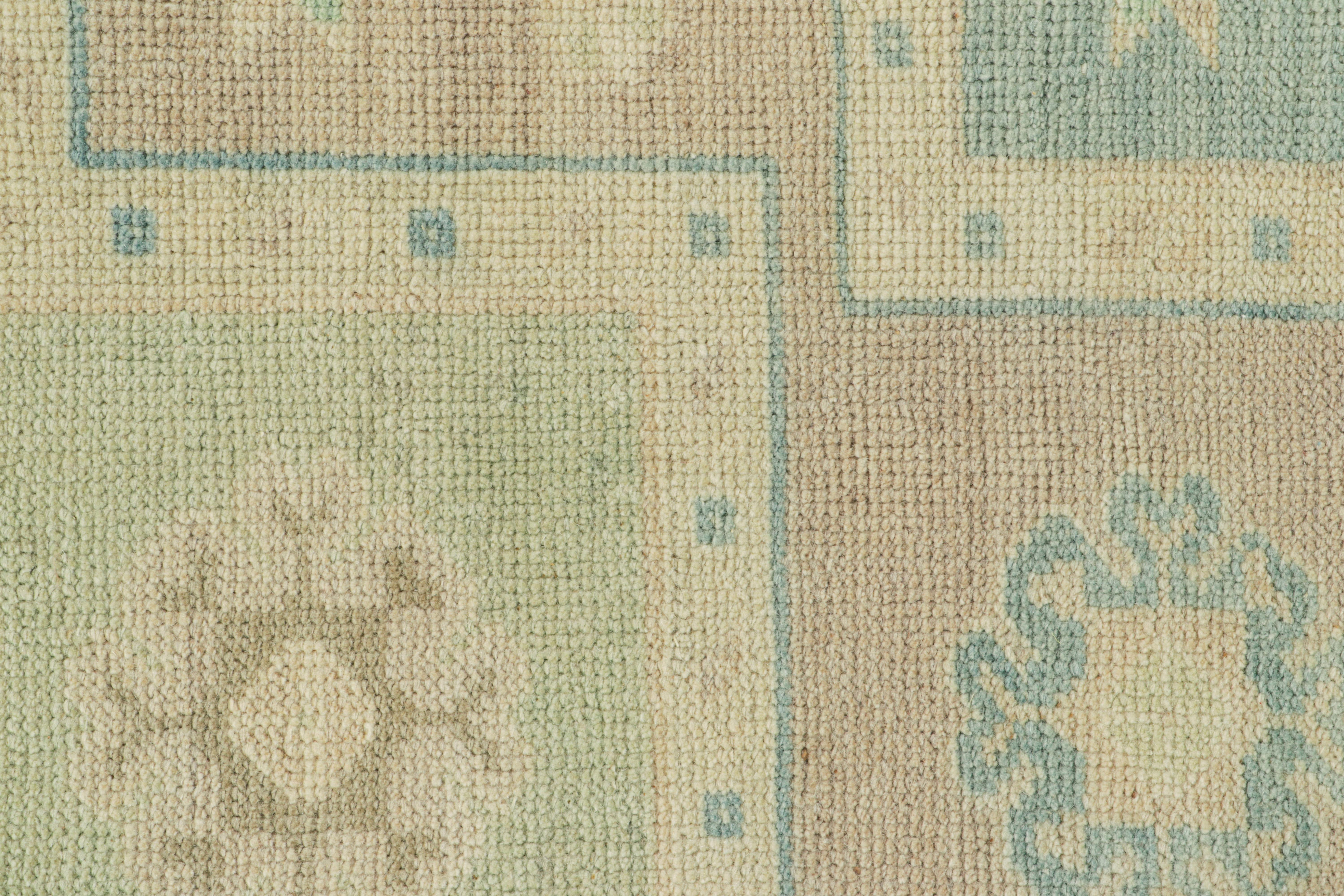 Türkischer Vintage-Teppich in Blau mit geometrischen Mustern, von Rug & Kilim (Handgeknüpft) im Angebot