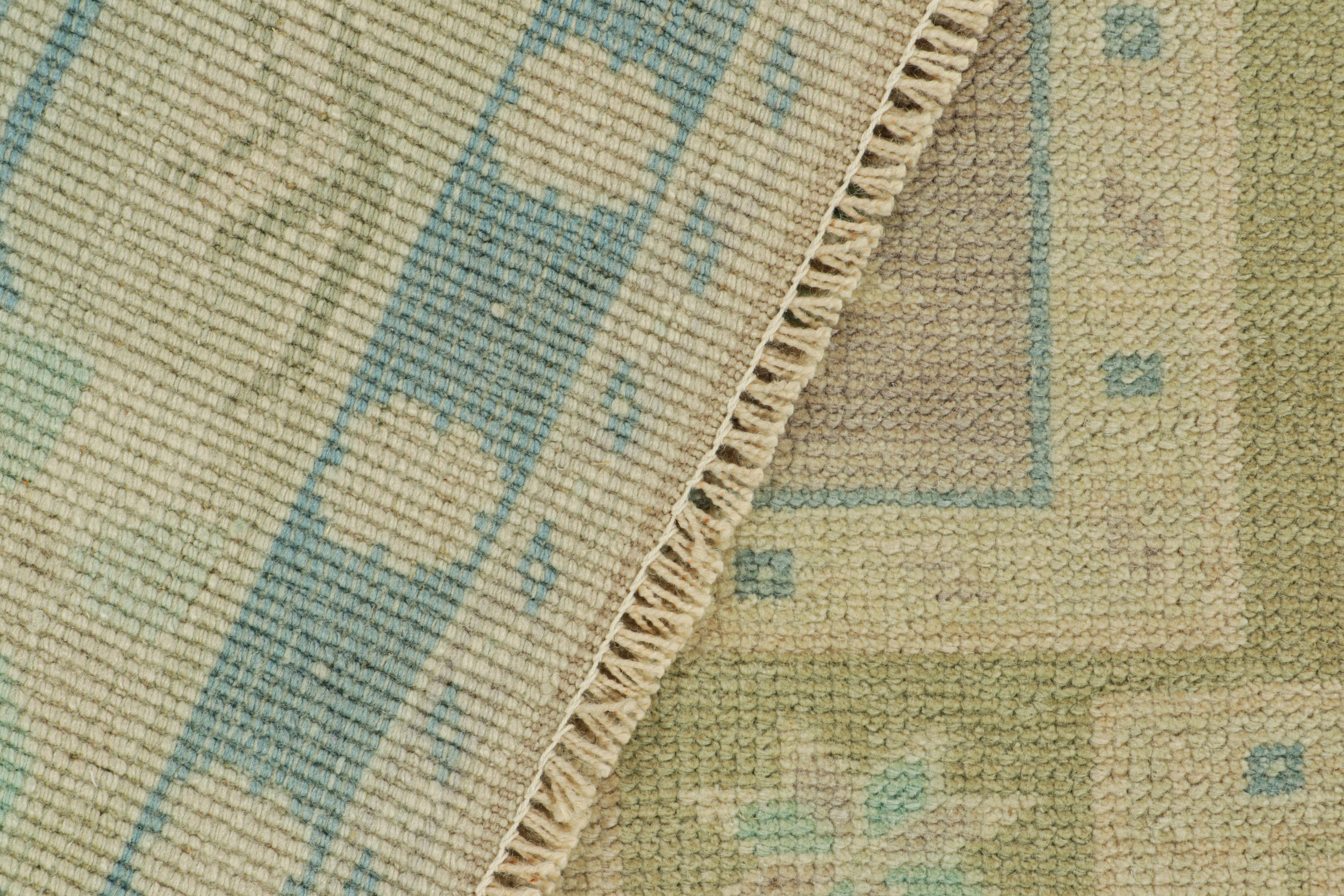 Türkischer Vintage-Teppich in Blau mit geometrischen Mustern, von Rug & Kilim im Angebot 1