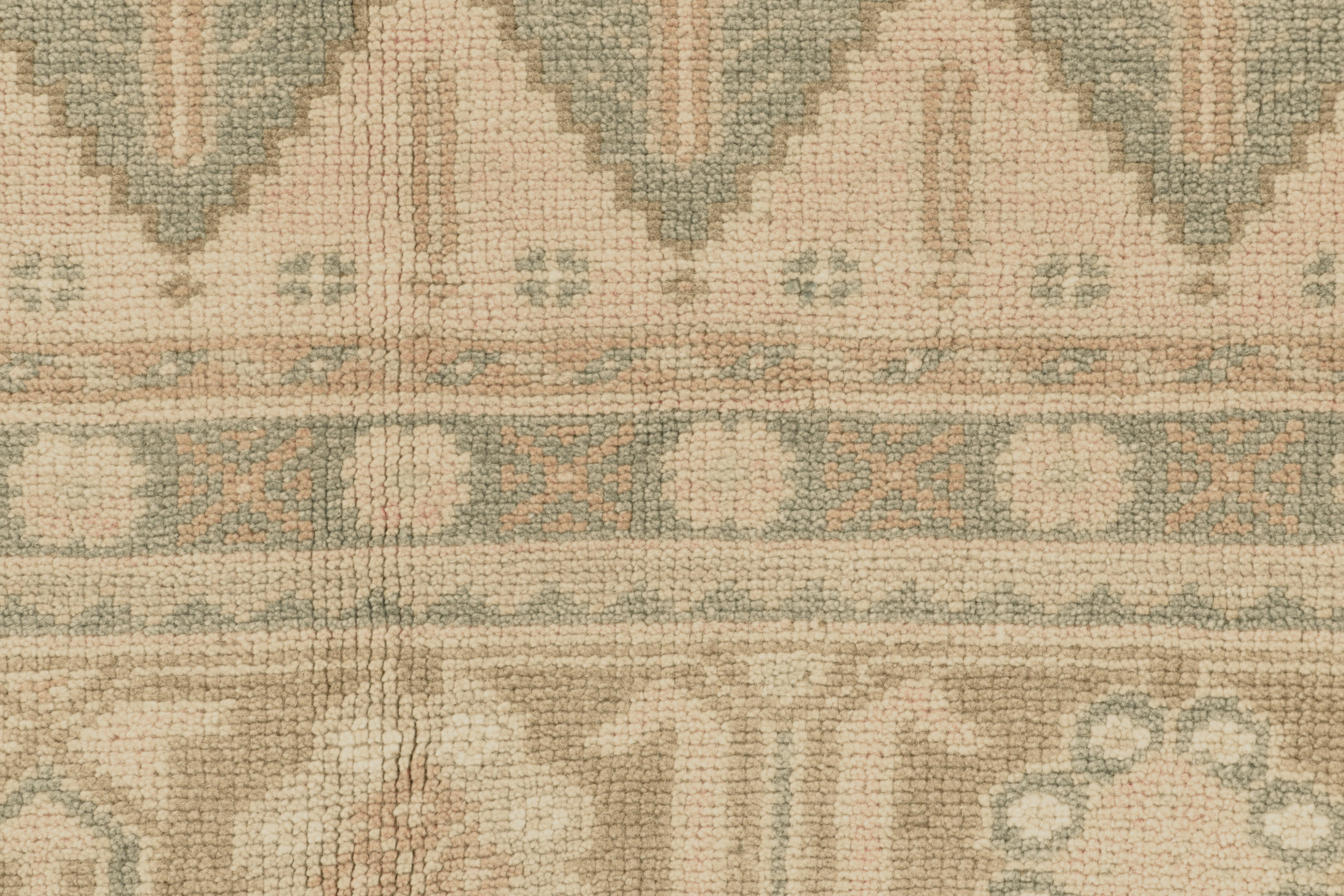 Türkischer Vintage-Teppich in Blau mit Medaillon und geometrischen Mustern von Rug & Kilim (Handgeknüpft) im Angebot