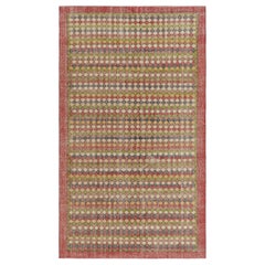 Vintage Turkish Rug in Brown with Colorful Diamond Medallions  - Rug & Kilim