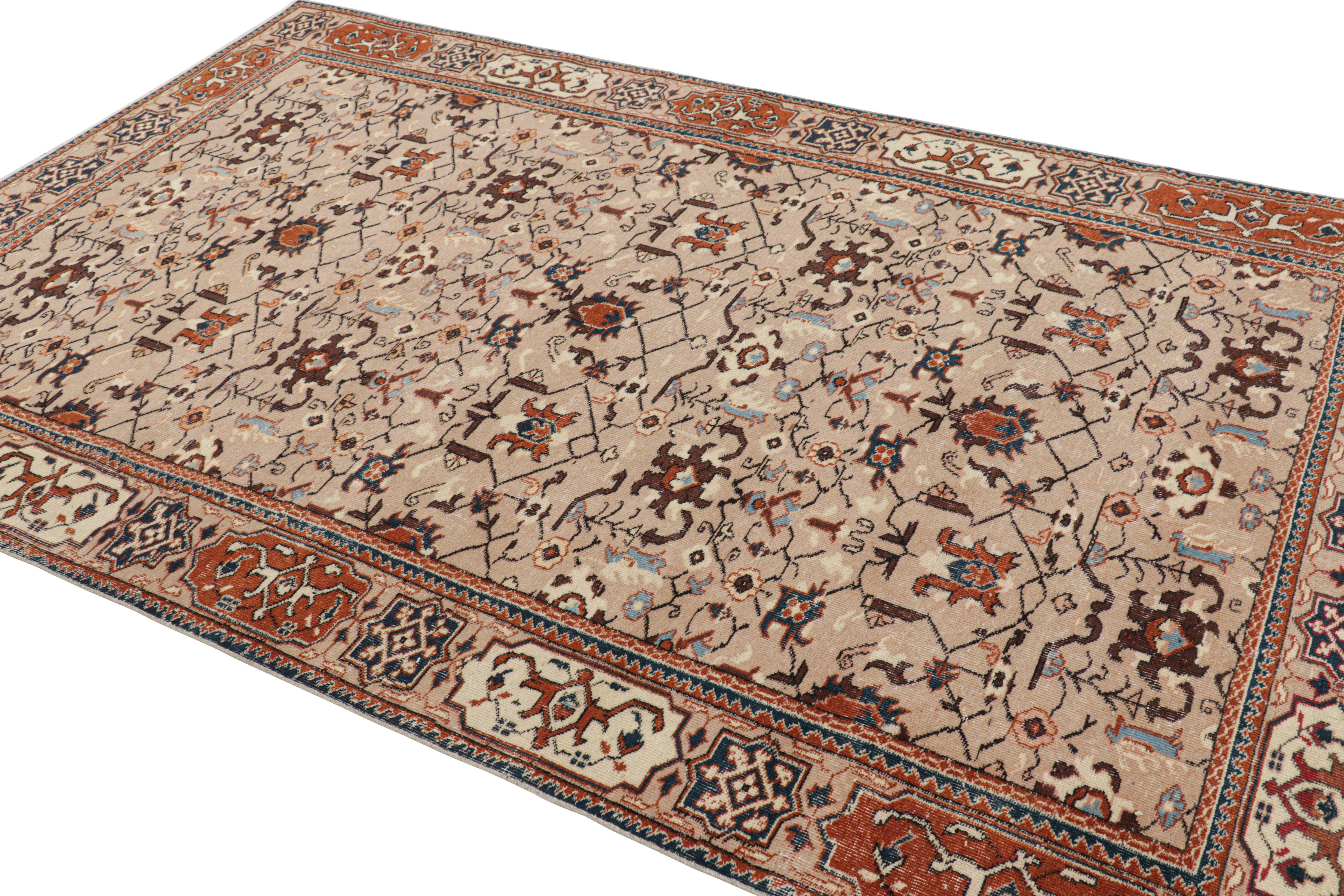 Türkischer Vintage-Teppich in Brown mit bunten geometrischen Mustern, von Rug & Kilim im Zustand „Gut“ im Angebot in Long Island City, NY