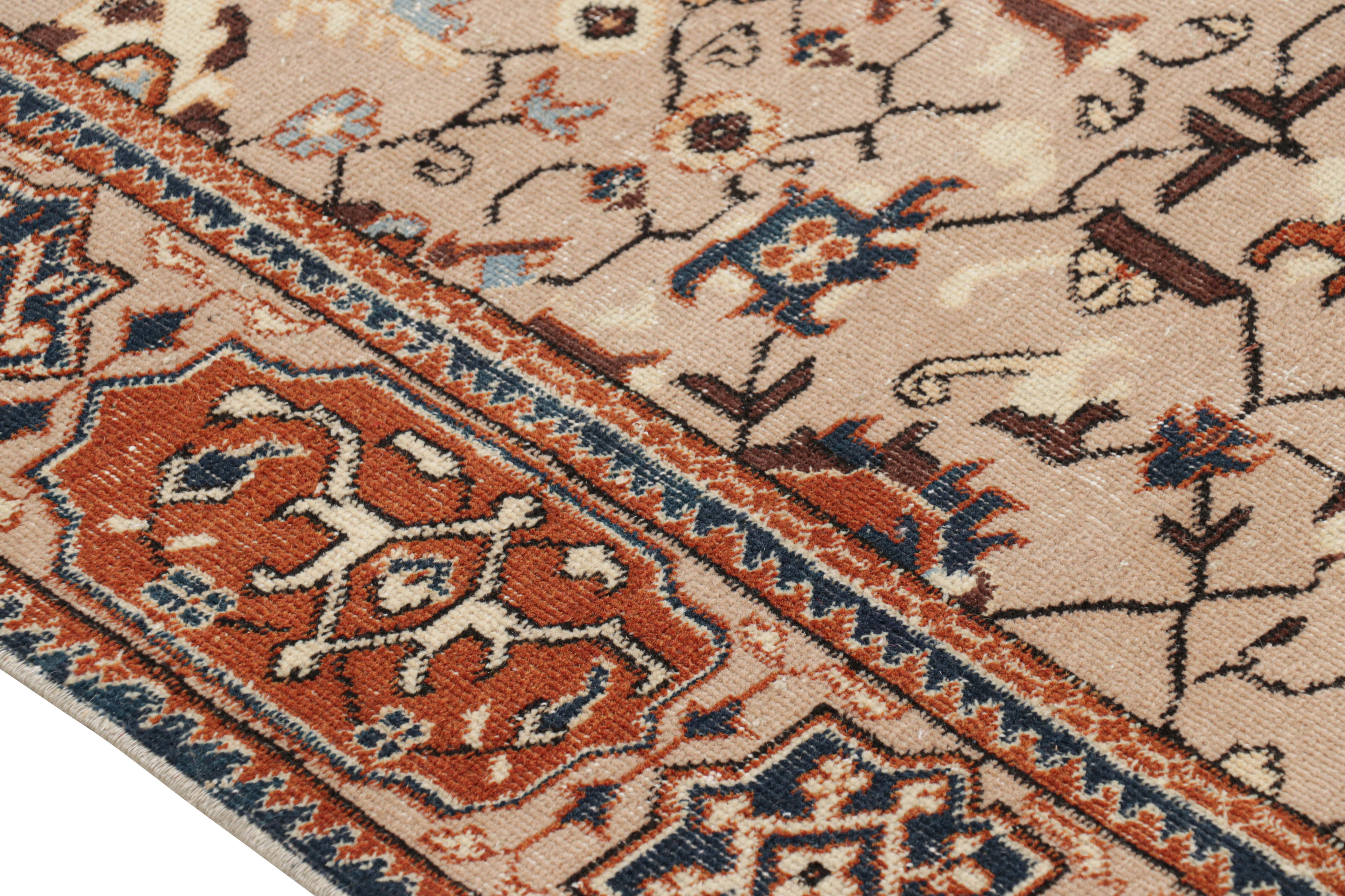 Türkischer Vintage-Teppich in Brown mit bunten geometrischen Mustern, von Rug & Kilim (Wolle) im Angebot