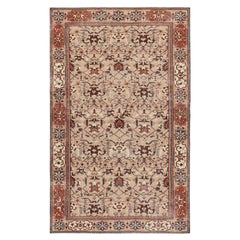 Türkischer Vintage-Teppich in Brown mit bunten geometrischen Mustern, von Rug & Kilim