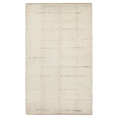 Vintage Turkish Rug in Cream and White, with Textural Stripes, from Rug & Kilim