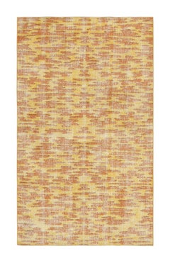 1950s Midcentury Rug Orange Yellow Vintage All-Over Pattern par Rug & Kilim