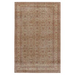 Tapis turc vintage vert avec motif floral Herati rouge, de Rug & Kilim