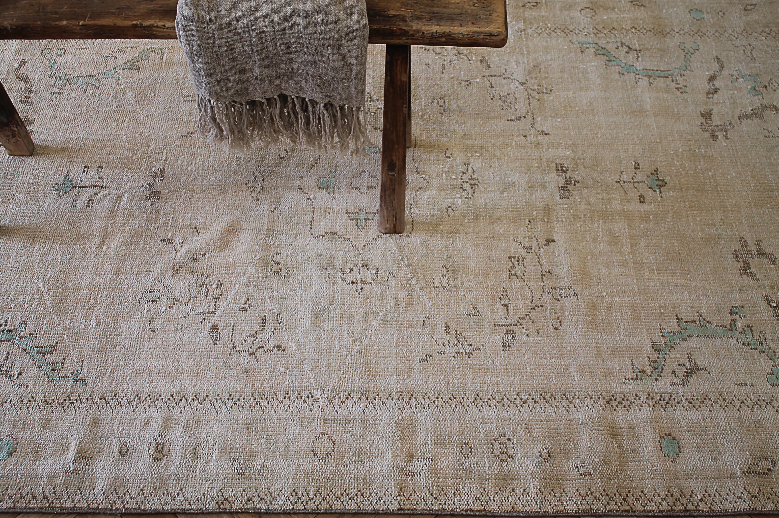 Vintage Turkish Rug in Natural Tones In Good Condition For Sale In Old Town Orange, CA