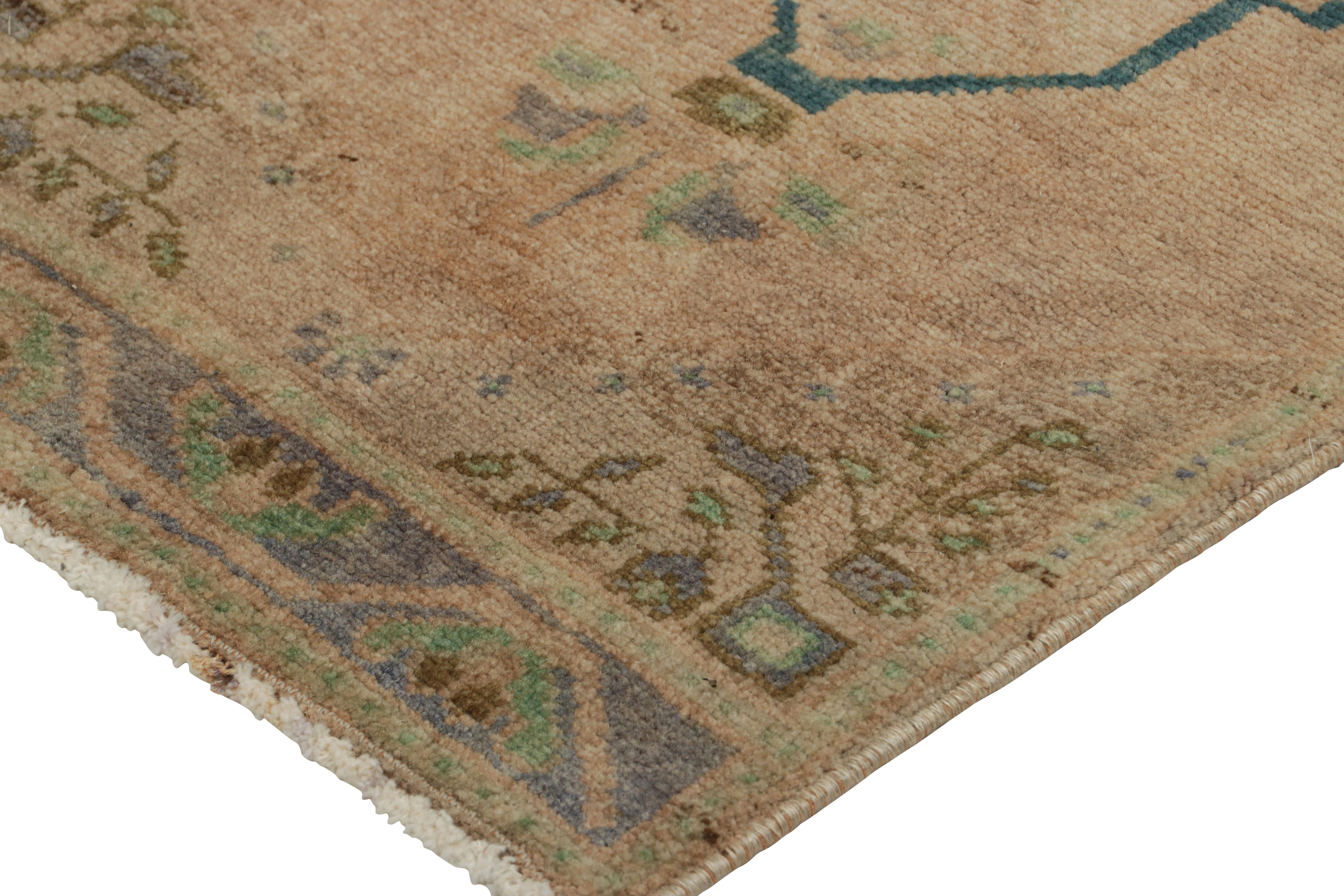 Vintage Turkish Rug in Pink, Gray and Cream Floral Medallion  Rug & Kilim In Good Condition For Sale In Long Island City, NY
