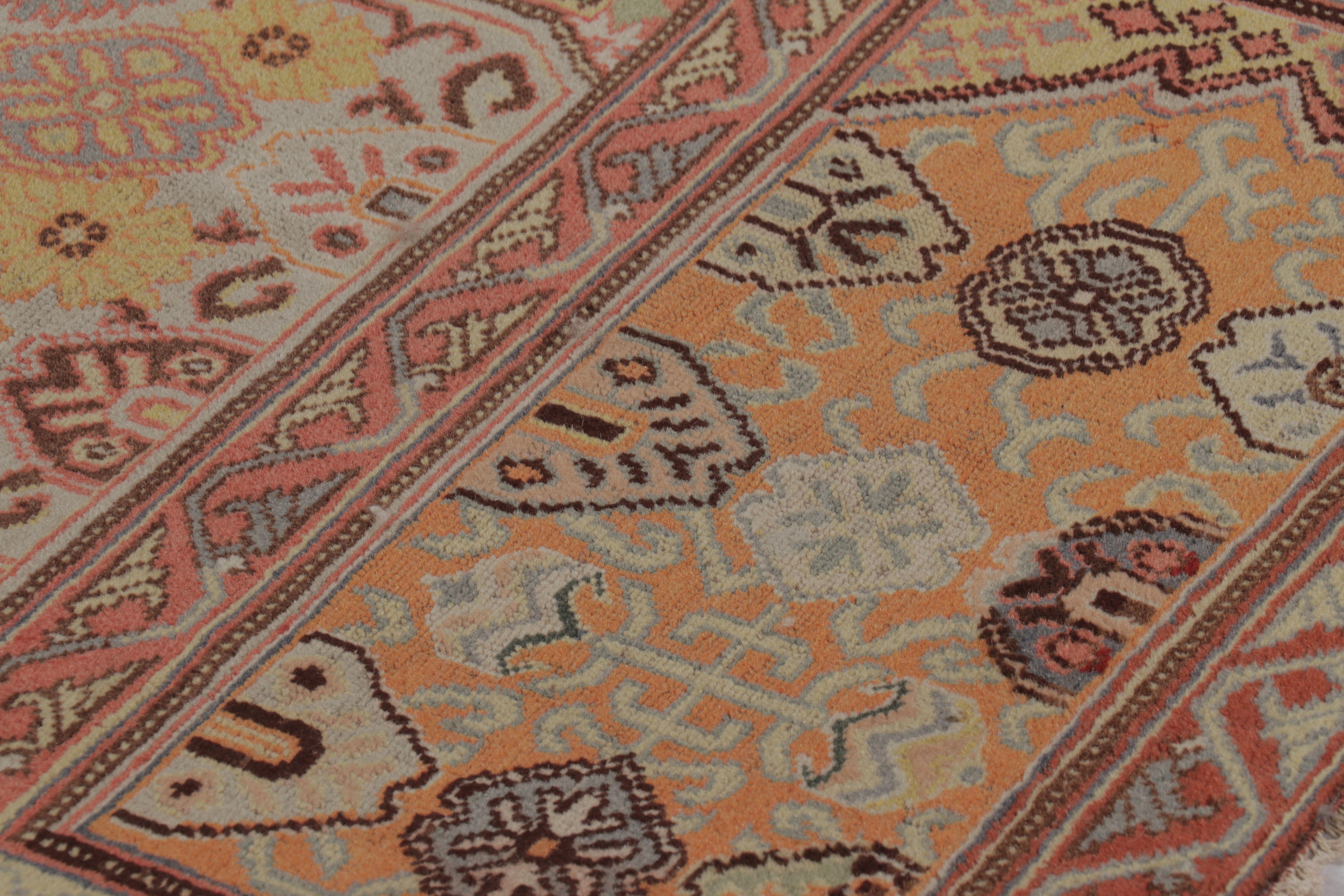 Annodato a mano Tappeto turco vintage in rosa con medaglioni Anadolu Saf - Rug & Kilim in vendita