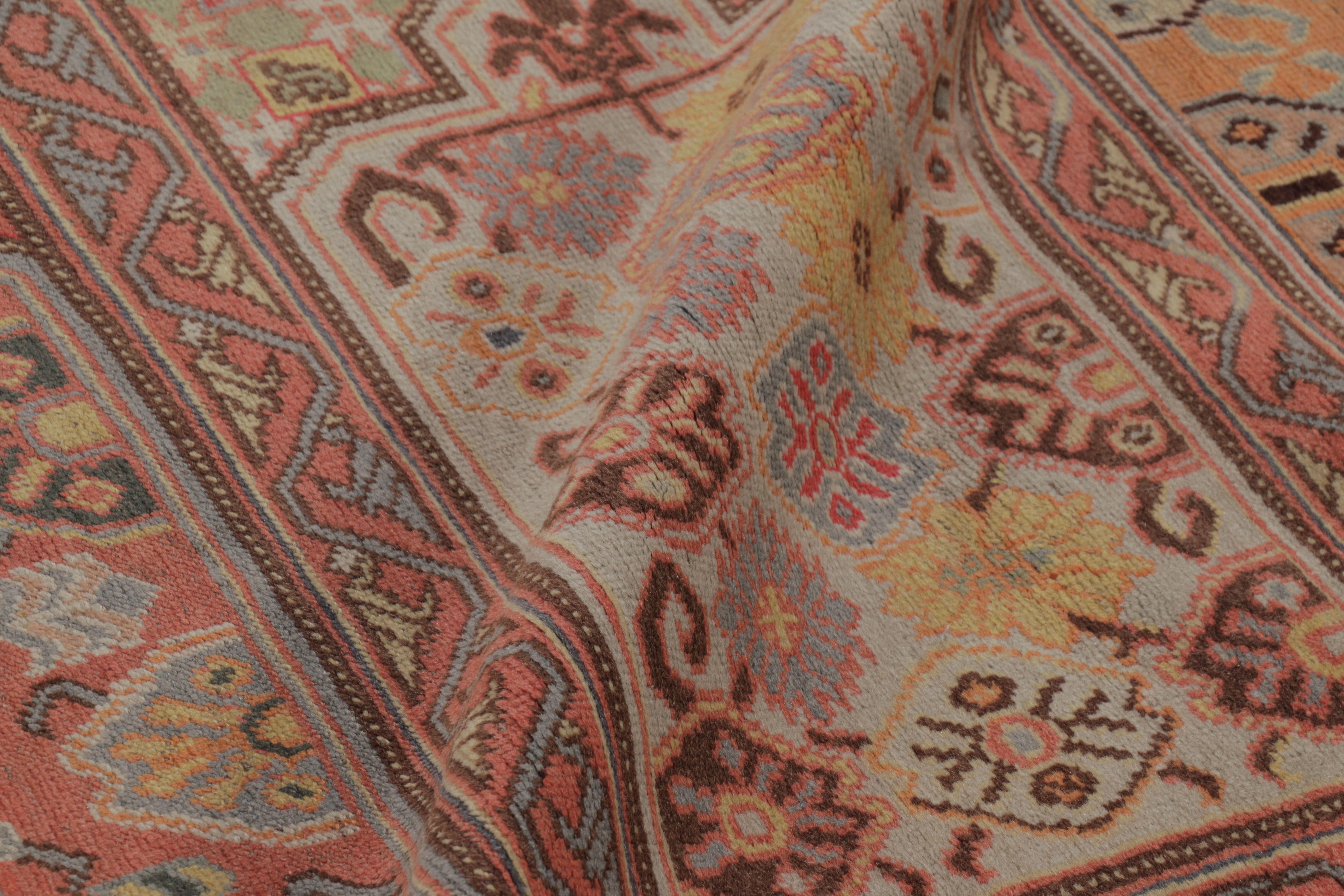 Lana Tappeto turco vintage in rosa con medaglioni Anadolu Saf - Rug & Kilim in vendita