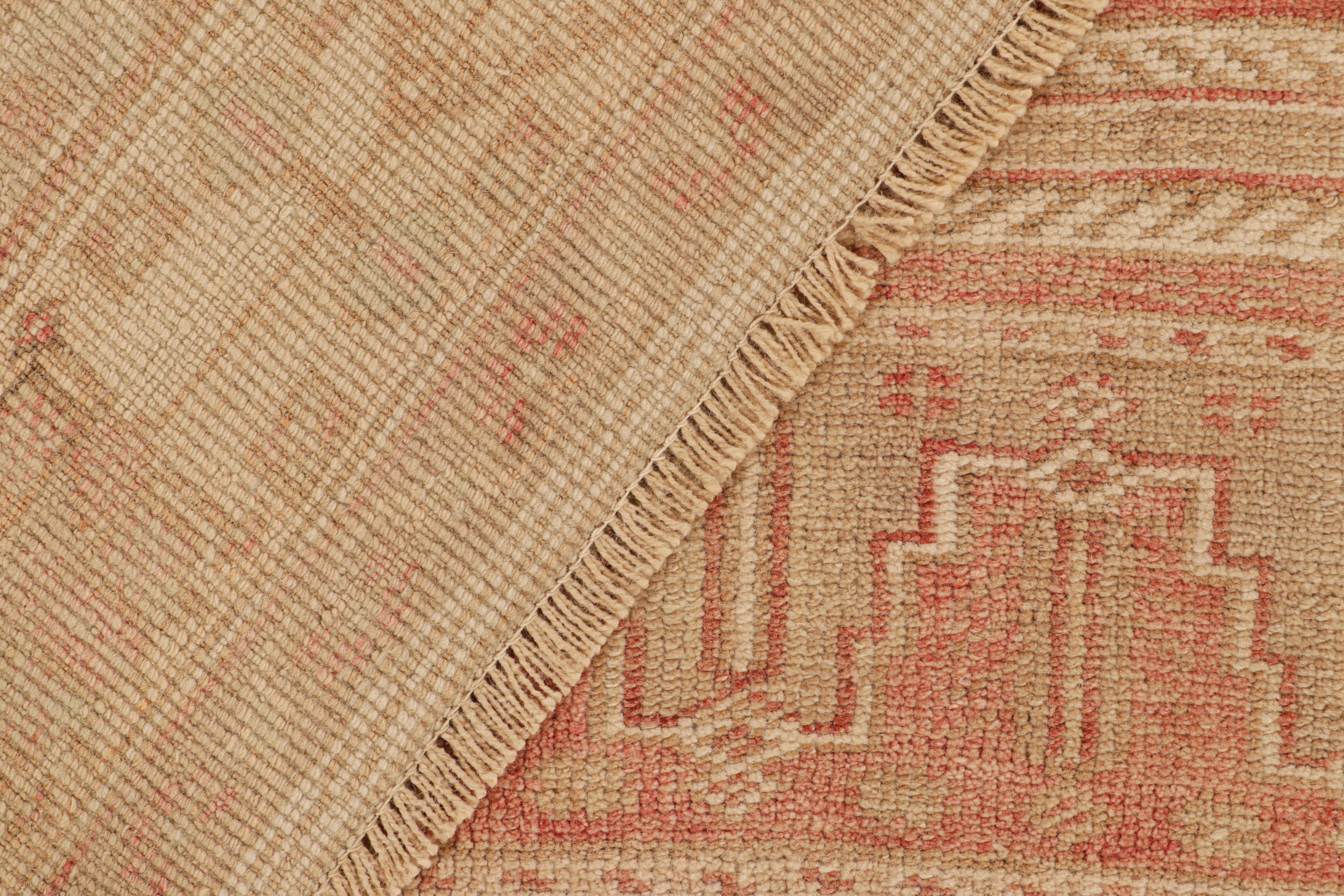 Vintage Turkish Rug in Pink with Medallion & Geometric Patterns from Rug & Kilim For Sale 1